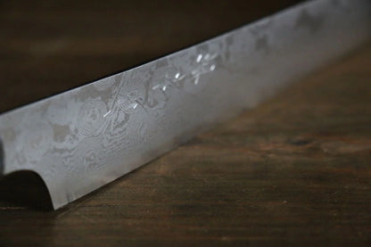 Sakai Takayuki Silver Steel No.3 (เหล็กเงิน No.3) ดามัสกัส มีด Kengata Yanagiba มีดทำครัวญี่ปุ่น 300mm