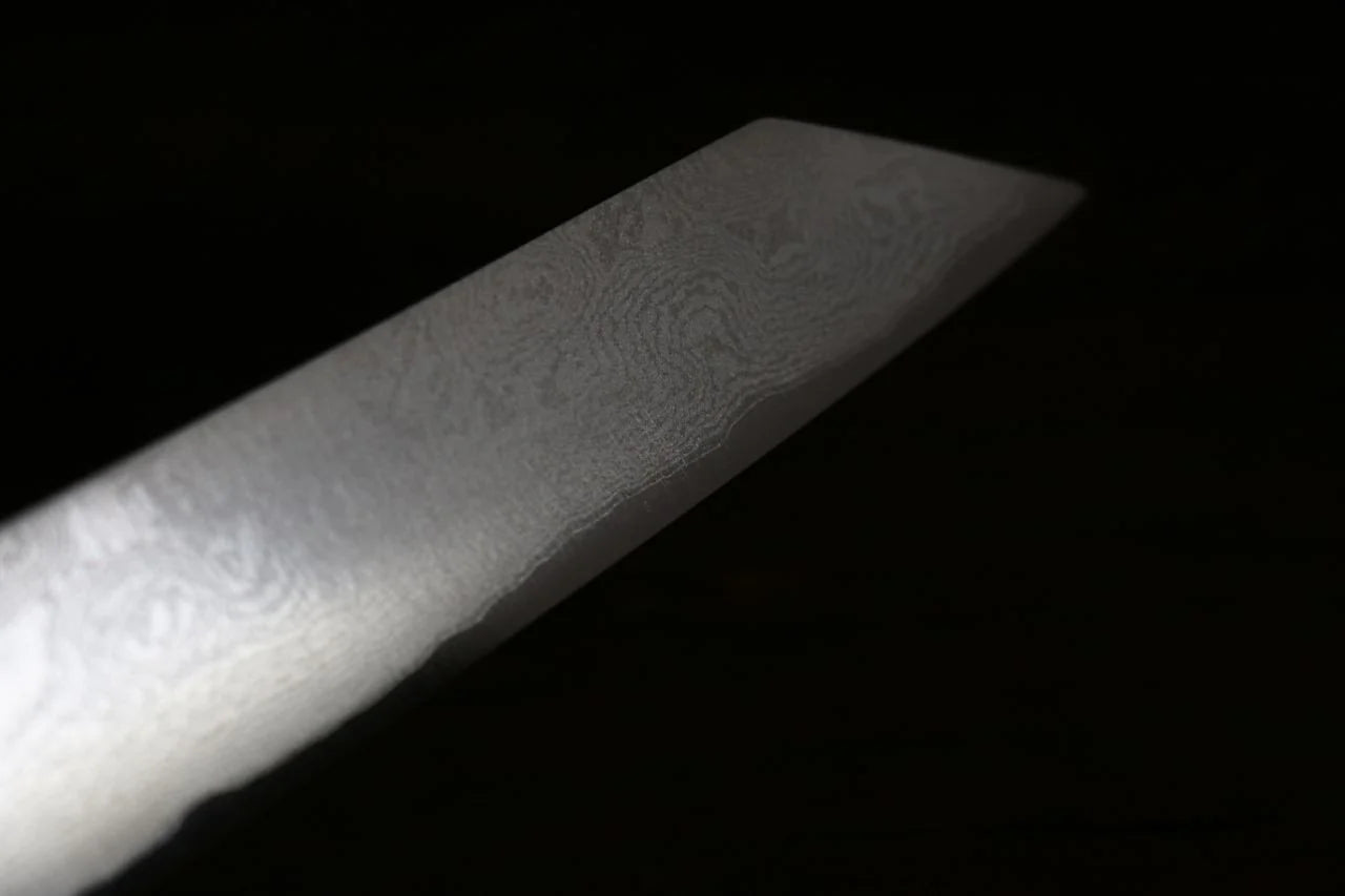 Sakai Takayuki Silver Steel No.3 (เหล็กเงิน No.3) ดามัสกัส มีด Kengata Yanagiba มีดทำครัวญี่ปุ่น 300mm