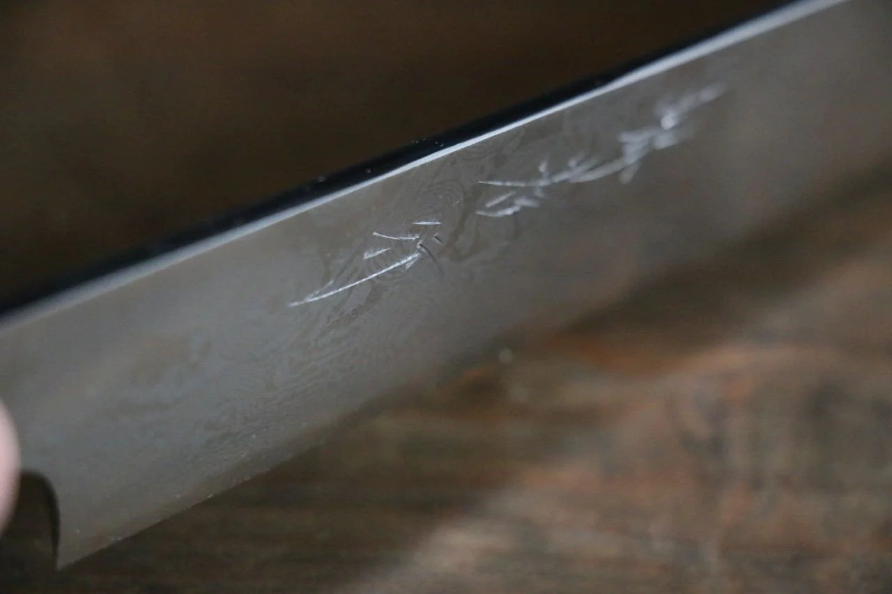 Sakai Takayuki Silver Steel No.3 (เหล็กเงิน No.3) ดามัสกัส มีด Kengata Yanagiba มีดทำครัวญี่ปุ่น 300mm