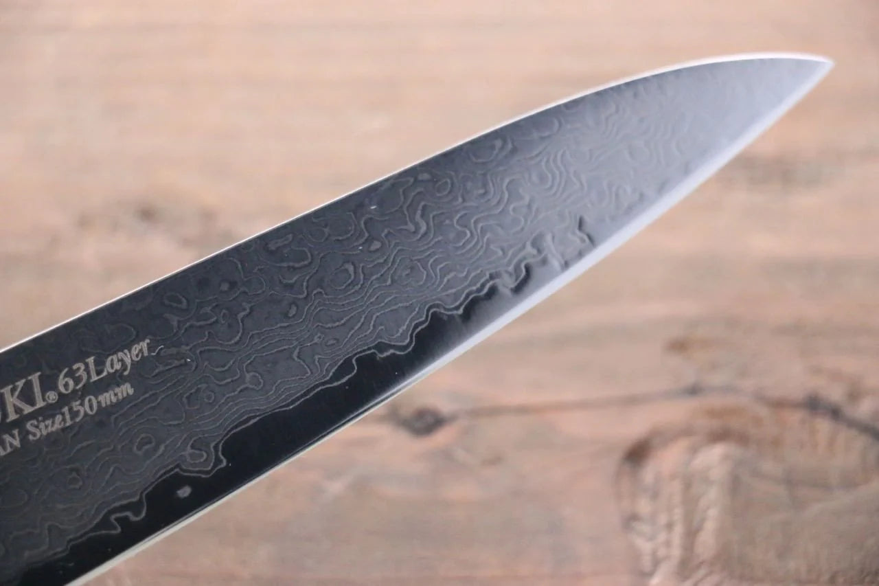 Sakai Takayuki โมลิบดินัม ดามัสกัส 63 ชั้น มีดขนาดเล็ก  Petty มีดทำครัวญี่ปุ่น 120mm