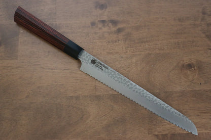 Seki Kanetsugu Heptagon Wood VG2 ลายค้อนตี Set มีดขนาดเล็ก & มีด Gyuto & มีดหั่นขนมปัง มีดทำครัวญี่ปุ่น mm