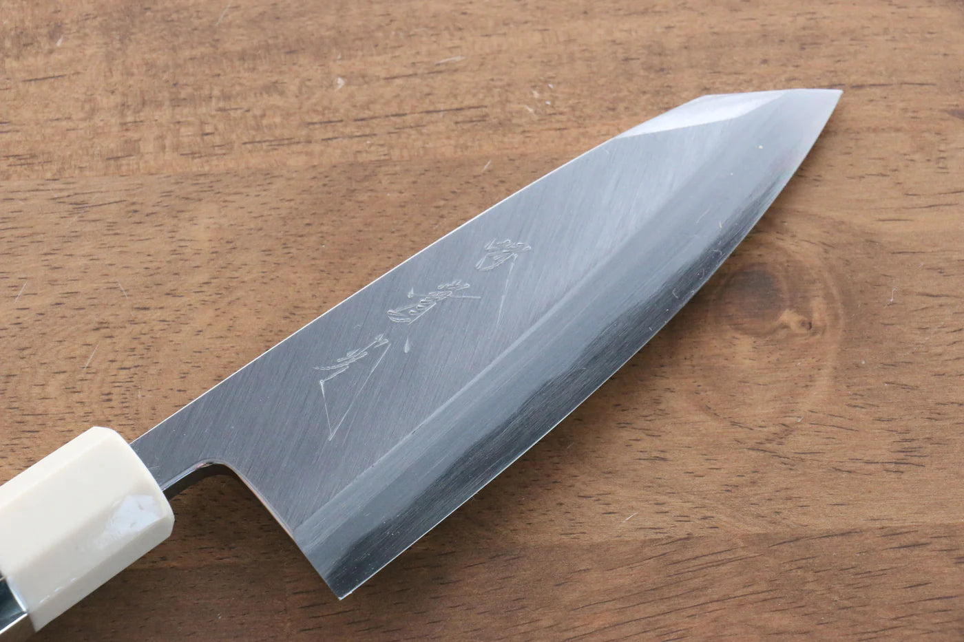Jikko  Blue Steel (บลูสตีล) มีด Kiritsuke Deba มีดทำครัวญี่ปุ่น 120mm ด้ามไม้มะเกลือ (ประดับห่วงคู่)