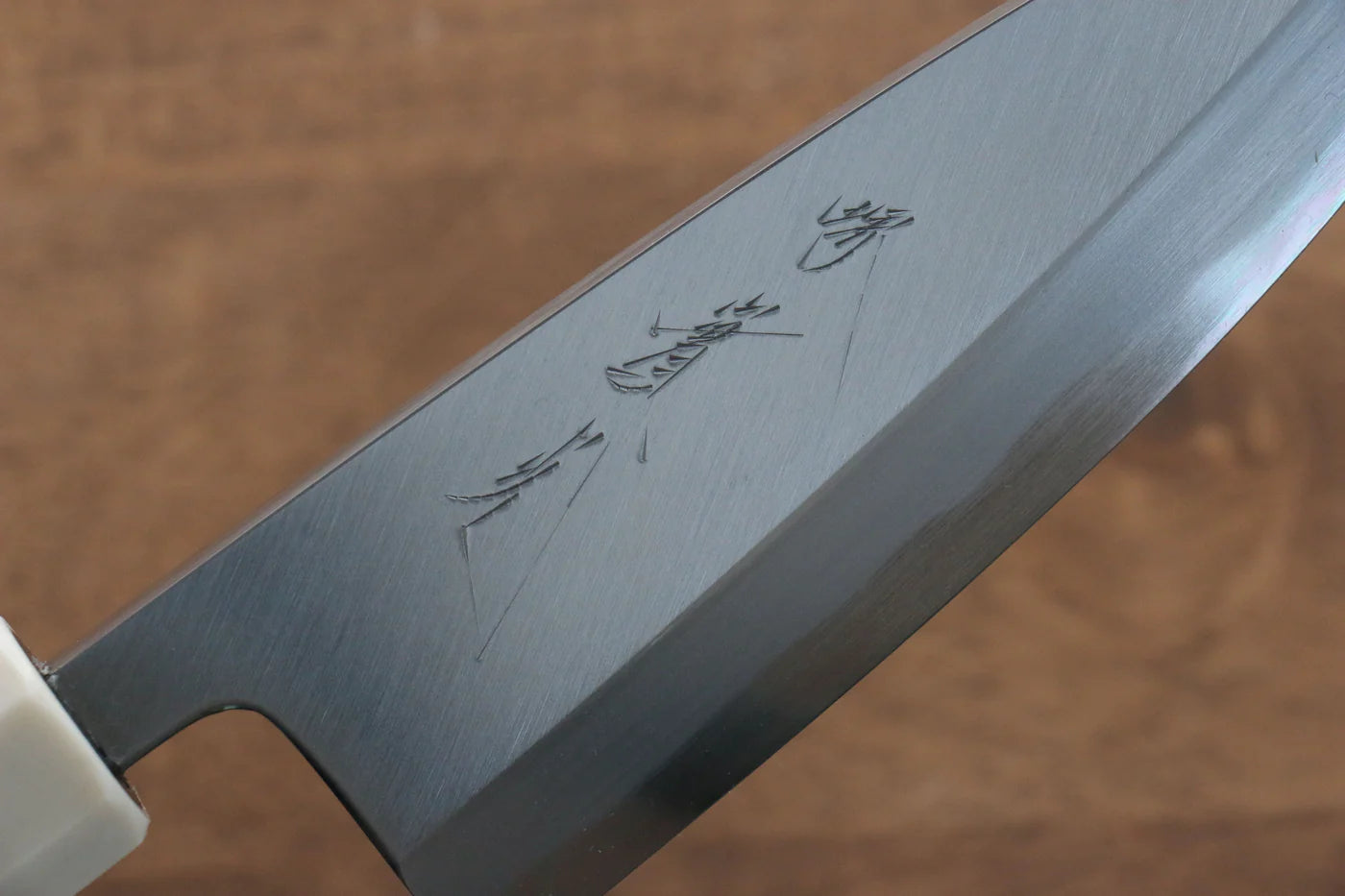 Jikko  Blue Steel (บลูสตีล) มีด Kiritsuke Deba มีดทำครัวญี่ปุ่น 120mm ด้ามไม้มะเกลือ (ประดับห่วงคู่)