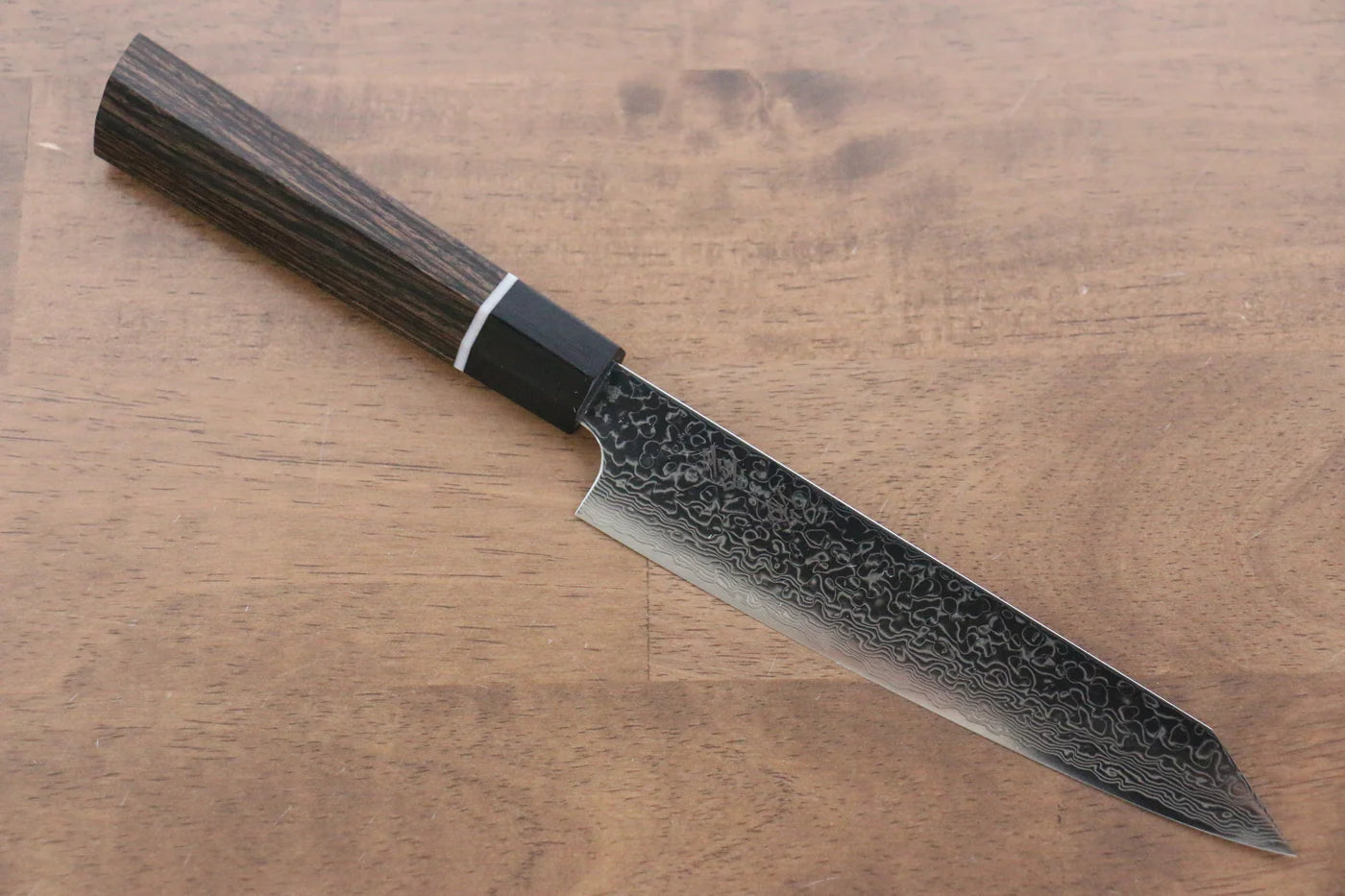 Seki Kanetsugu ZUIUN SPG2 ขัดขึ้นเงากระจก ลายดามัสกัส มีด Kiritsuke Petty-Utility มีดทำครัวญี่ปุ่น 150mm ด้ามไม้ Pakka wood ประดับห่วงขาว (หกเหลี่ยม)