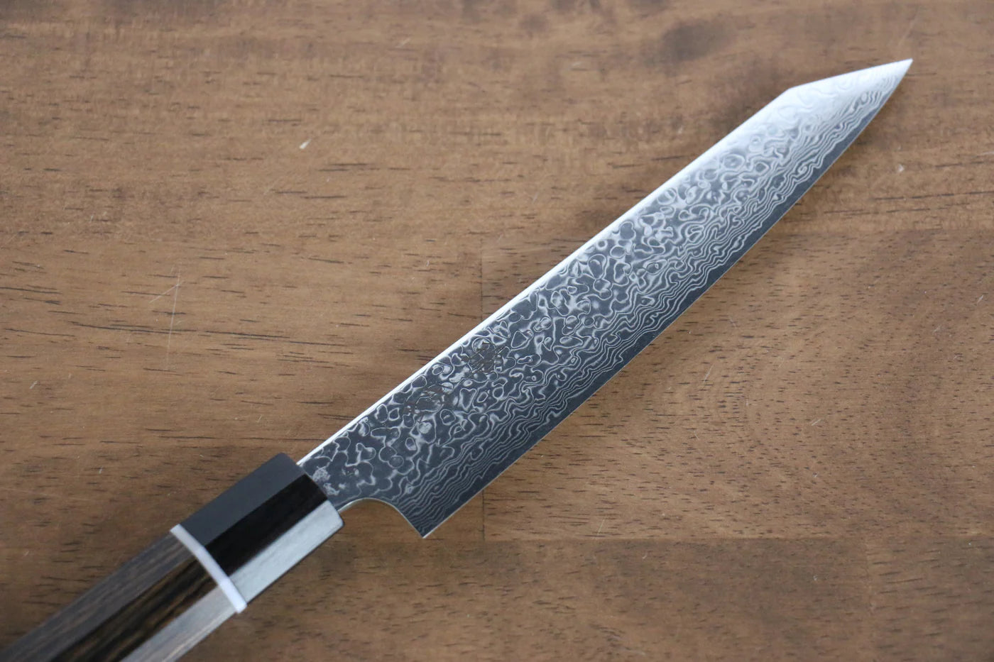 Seki Kanetsugu ZUIUN SPG2 ขัดขึ้นเงากระจก ลายดามัสกัส มีด Kiritsuke Petty-Utility มีดทำครัวญี่ปุ่น 150mm ด้ามไม้ Pakka wood ประดับห่วงขาว (หกเหลี่ยม)