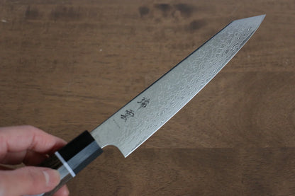 Seki Kanetsugu ZUIUN SPG2 ขัดขึ้นเงากระจก ลายดามัสกัส มีด Kiritsuke Petty-Utility มีดทำครัวญี่ปุ่น 150mm ด้ามไม้ Pakka wood ประดับห่วงขาว (หกเหลี่ยม)