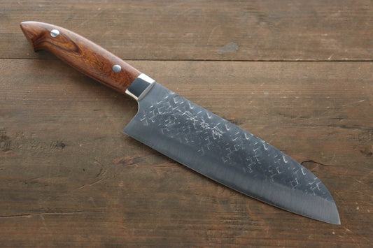 Takeshi Saji SRS13 ลายค้อนตี มีด Santoku มีดทำครัวญี่ปุ่น 180mm ด้ามต้นไอรอนวููด