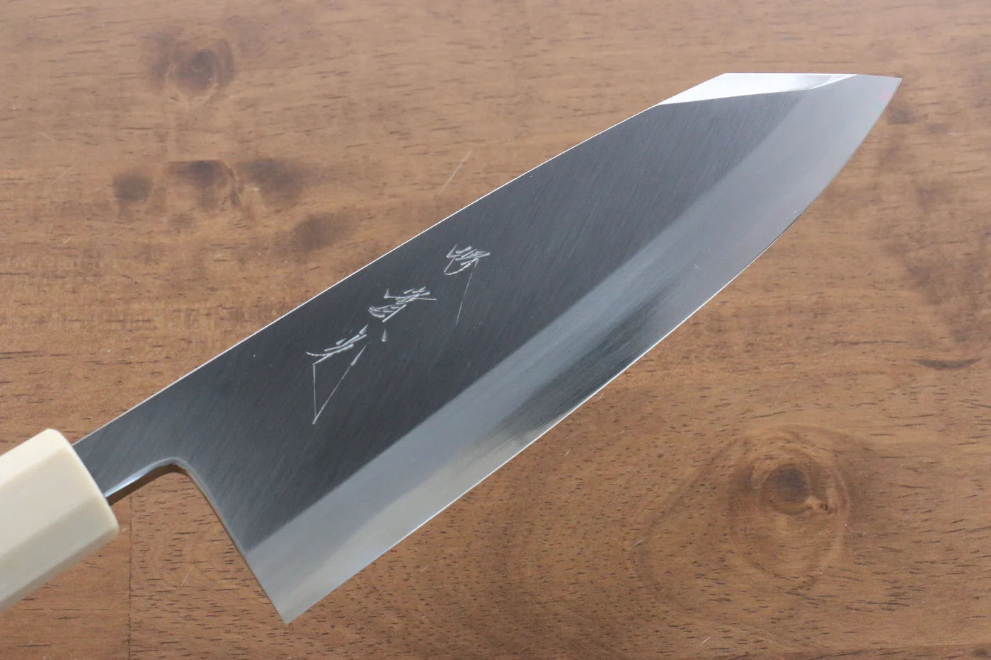 Jikko  Blue Steel (บลูสตีล) มีด Kiritsuke Deba มีดทำครัวญี่ปุ่น 180mm ด้ามไม้มะเกลือ (ประดับห่วงคู่)
