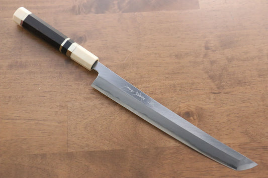 Jikko  Blue Steel (บลูสตีล) มีด Sakimaru Yanagiba มีดทำครัวญี่ปุ่น 240mm ด้ามไม้มะเกลือ (ประดับห่วงคู่)
