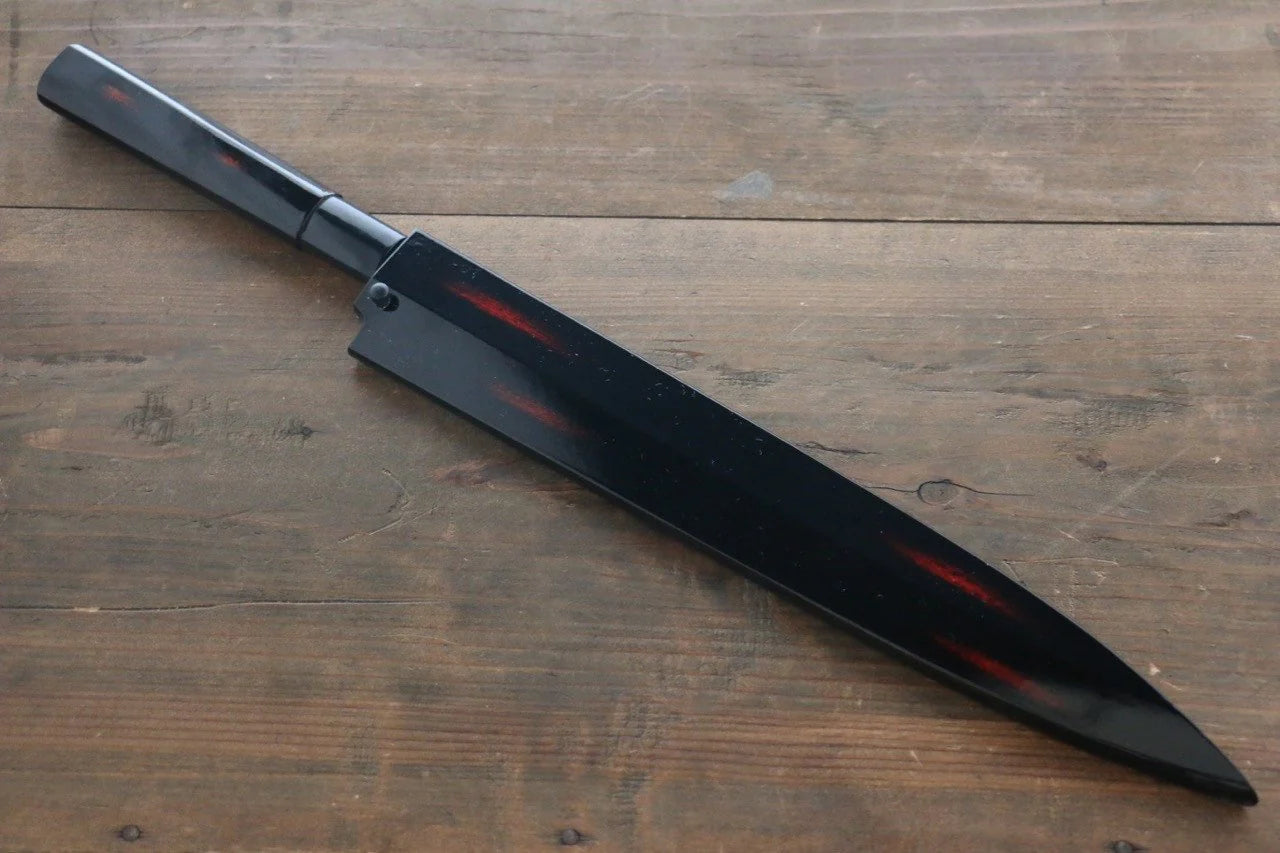 Sakai Takayuki Shikisai Akebono INOX มีด Yanagiba มีดทำครัวญี่ปุ่น ด้ามเคลือบ มีฝัก (ปลอก) มีด