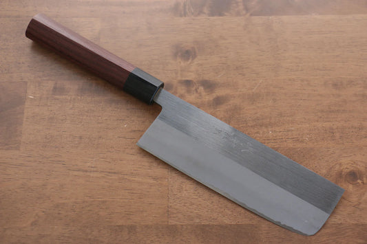 Jikko White Steel (เหล็กกล้าขาว) No.2 ขัด มีดหั่นผัก Nakiri มีดทำครัวญี่ปุ่น 165mm ด้ามไม้พะยูง
