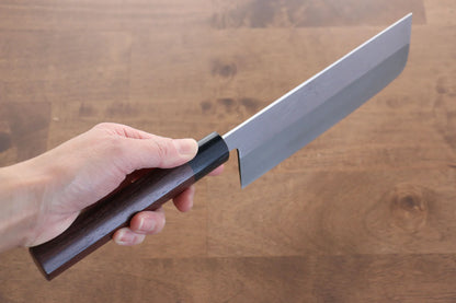 Jikko White Steel (เหล็กกล้าขาว) No.2 ขัด มีดหั่นผัก Nakiri มีดทำครัวญี่ปุ่น 165mm ด้ามไม้พะยูง