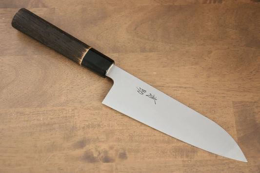 Seisuke Swedish Steel-stn (เหล็กสวีเดน stn) มีด Santoku มีดทำครัวญี่ปุ่น 180mm ด้ามไม้เกาลัดเผา