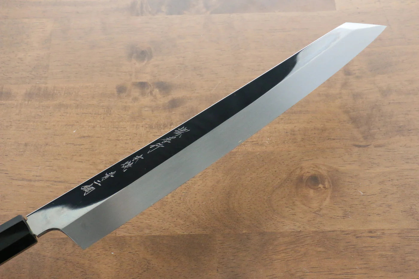 Sakai Takayuki Hien Blue Steel (บลูสตีล) No.2 Honyaki ขัดขึ้นเงากระจก มีด Kiritsuke Yanagiba มีดทำครัวญี่ปุ่น 300mm ด้ามไม้มะเกลือ มีฝัก (ปลอก) มีด