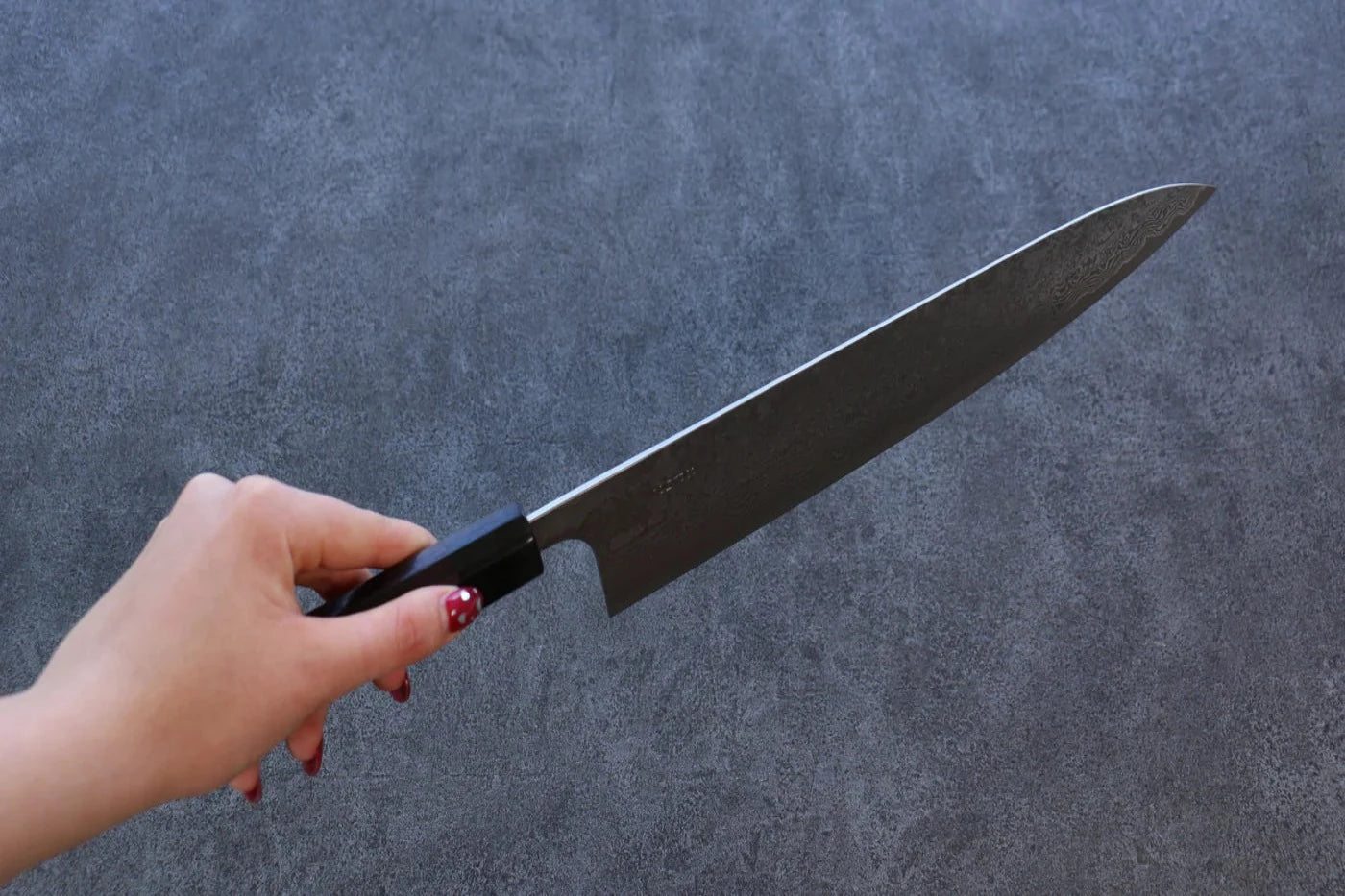 Nao Yamamoto SPG2 ดามัสกัสดำ มีดกิวโตะ Gyuto มีดทำครัวญี่ปุ่น 270mm ด้ามไม้พะยูง