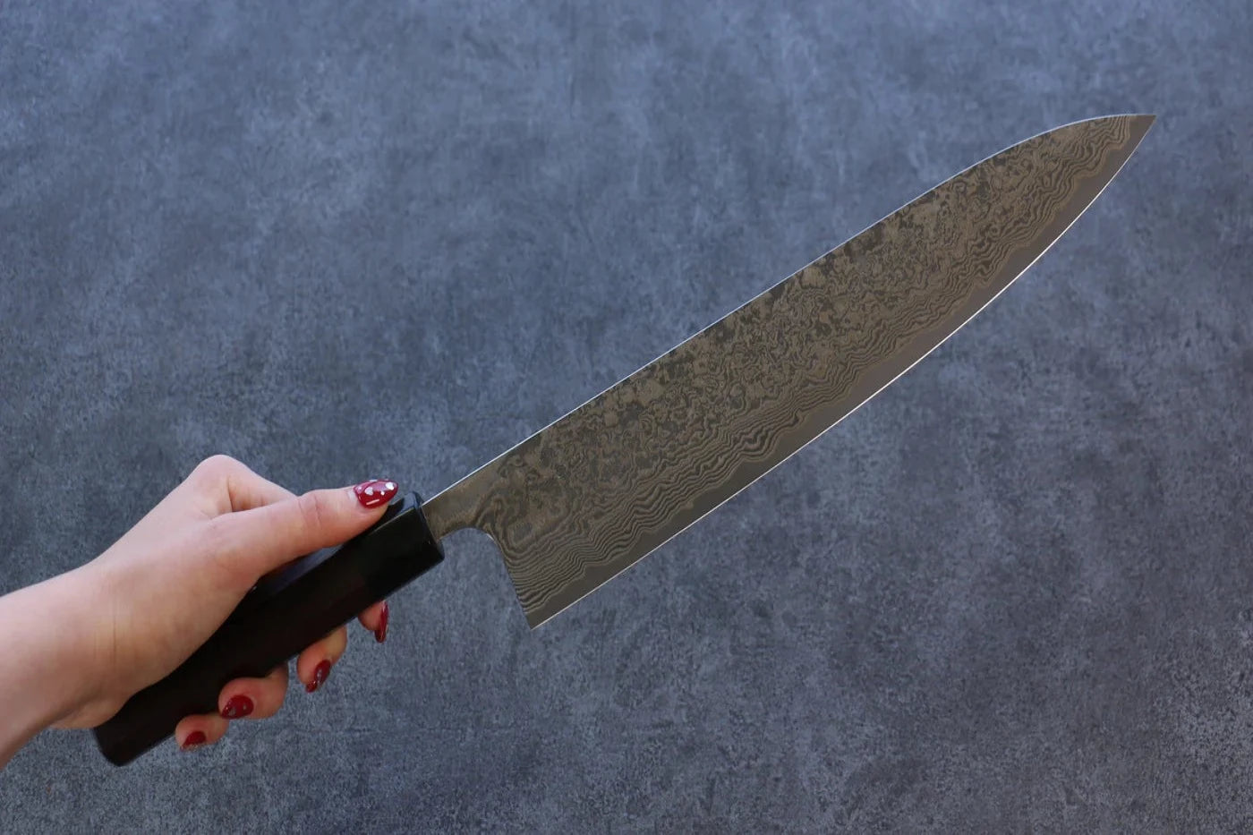 Nao Yamamoto SPG2 ดามัสกัสดำ มีดกิวโตะ Gyuto มีดทำครัวญี่ปุ่น 270mm ด้ามไม้พะยูง