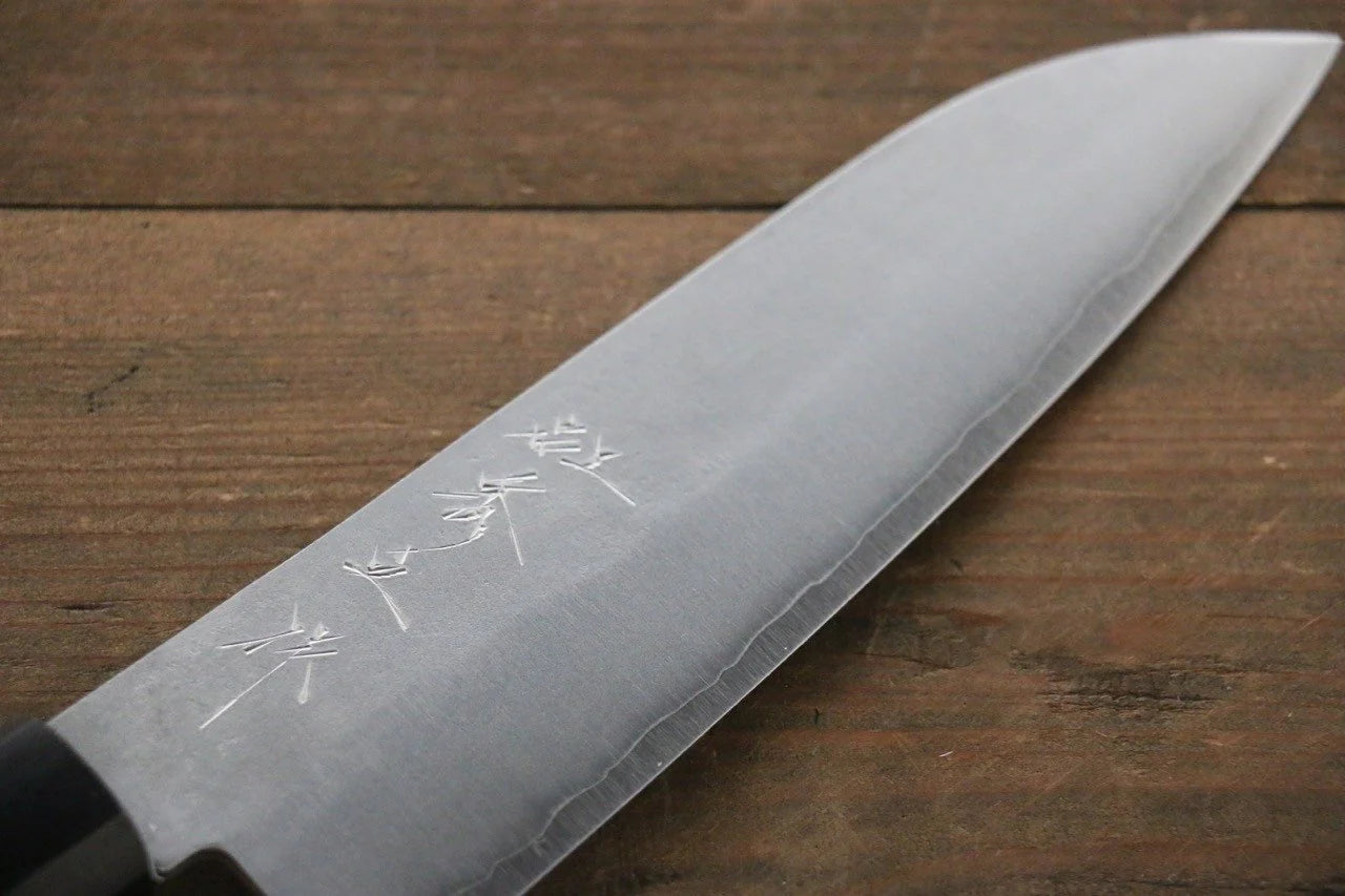 Shigeki Tanaka Silver Steel No.3 (เหล็กเงิน No.3) ลายคล้ายผิวลูกสาลี่ มีด Santoku มีดทำครัวญี่ปุ่น 165mm ด้ามไม้วอลนัท