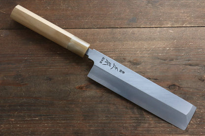 Masamoto Hongasumi White Steel (เหล็กกล้าขาว) No.2 มีด Usubaทรงสี่เหลี่ยม มีดทำครัวญี่ปุ่น 180mm ด้ามต้นเเมกโนเลีย