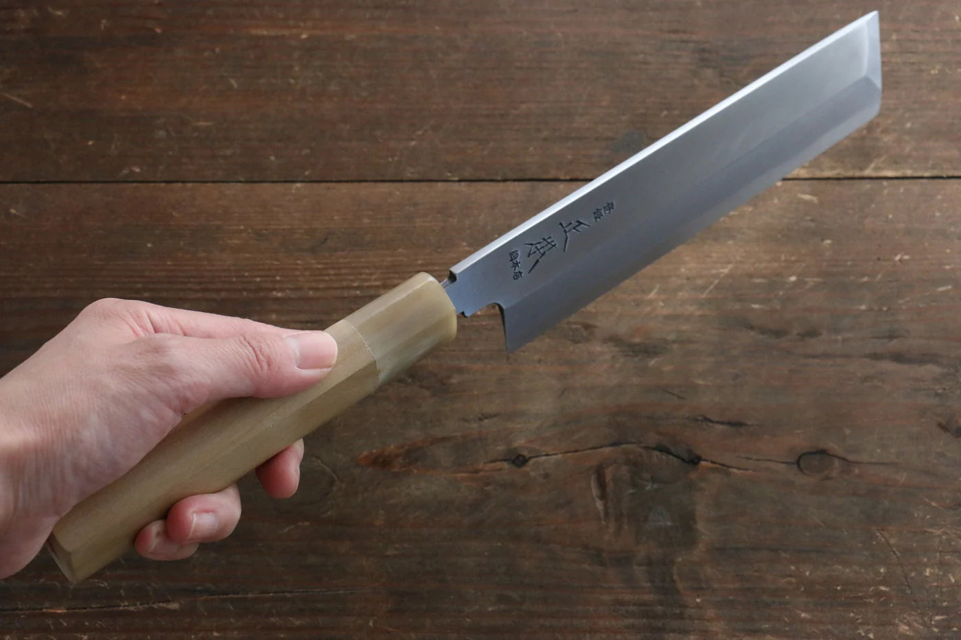 Masamoto Hongasumi White Steel (เหล็กกล้าขาว) No.2 มีด Usubaทรงสี่เหลี่ยม มีดทำครัวญี่ปุ่น 180mm ด้ามต้นเเมกโนเลีย