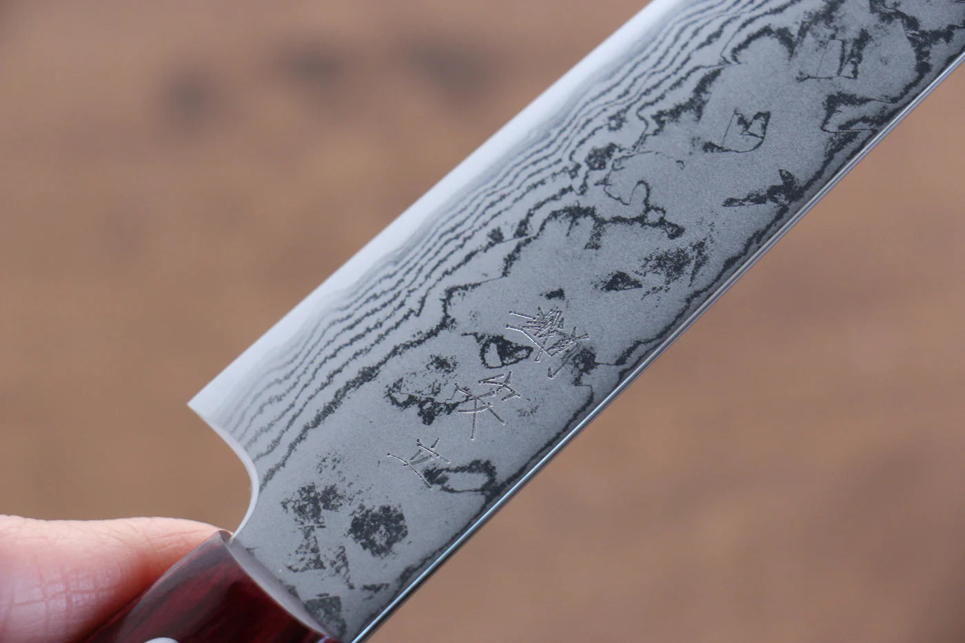Katsushige Anryu VG10 ดามัสกัส มีดขนาดเล็ก  Petty มีดทำครัวญี่ปุ่น 150mm ด้ามไม้ Pakka wood สีแดง