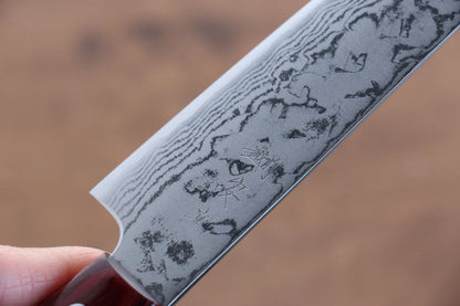 Katsushige Anryu VG10 ดามัสกัส มีดขนาดเล็ก  Petty มีดทำครัวญี่ปุ่น 150mm ด้ามไม้ Pakka wood สีแดง
