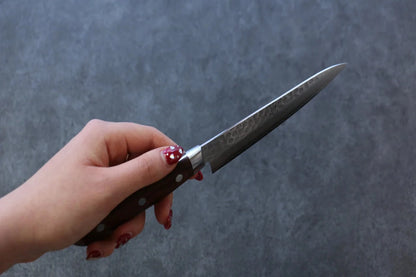 Seisuke Swedish Steel-stn (เหล็กสวีเดน stn) ลายค้อนตี มีดขนาดเล็ก  Petty มีดทำครัวญี่ปุ่น 150mm ด้ามมะฮอกกานี
