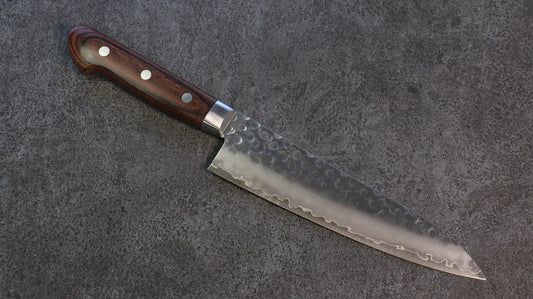 Seisuke Swedish Steel-stn (เหล็กสวีเดน stn) ลายค้อนตี มีดกิวโตะ Gyuto มีดทำครัวญี่ปุ่น 180mm ด้ามมะฮอกกานี