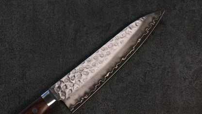 Seisuke Swedish Steel-stn (เหล็กสวีเดน stn) ลายค้อนตี มีดกิวโตะ Gyuto มีดทำครัวญี่ปุ่น 180mm ด้ามมะฮอกกานี