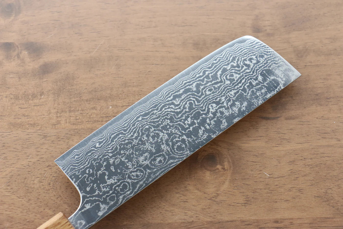 Katsushige Anryu VG10 ขัด ดามัสกัส มีดหั่นผัก Nakiri มีดทำครัวญี่ปุ่น 165mm ด้ามไม้โอ๊ค