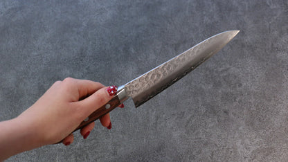 Seisuke Swedish Steel-stn (เหล็กสวีเดน stn) ลายค้อนตี มีดกิวโตะ Gyuto มีดทำครัวญี่ปุ่น 180mm ด้ามมะฮอกกานี