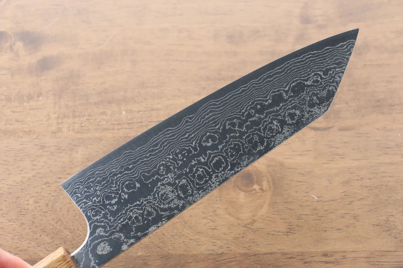 Katsushige Anryu VG10 ขัด ดามัสกัส มีดสำหรับการใช้งานได้ทั่วไป Bunka มีดทำครัวญี่ปุ่น 165mm ด้ามไม้โอ๊ค