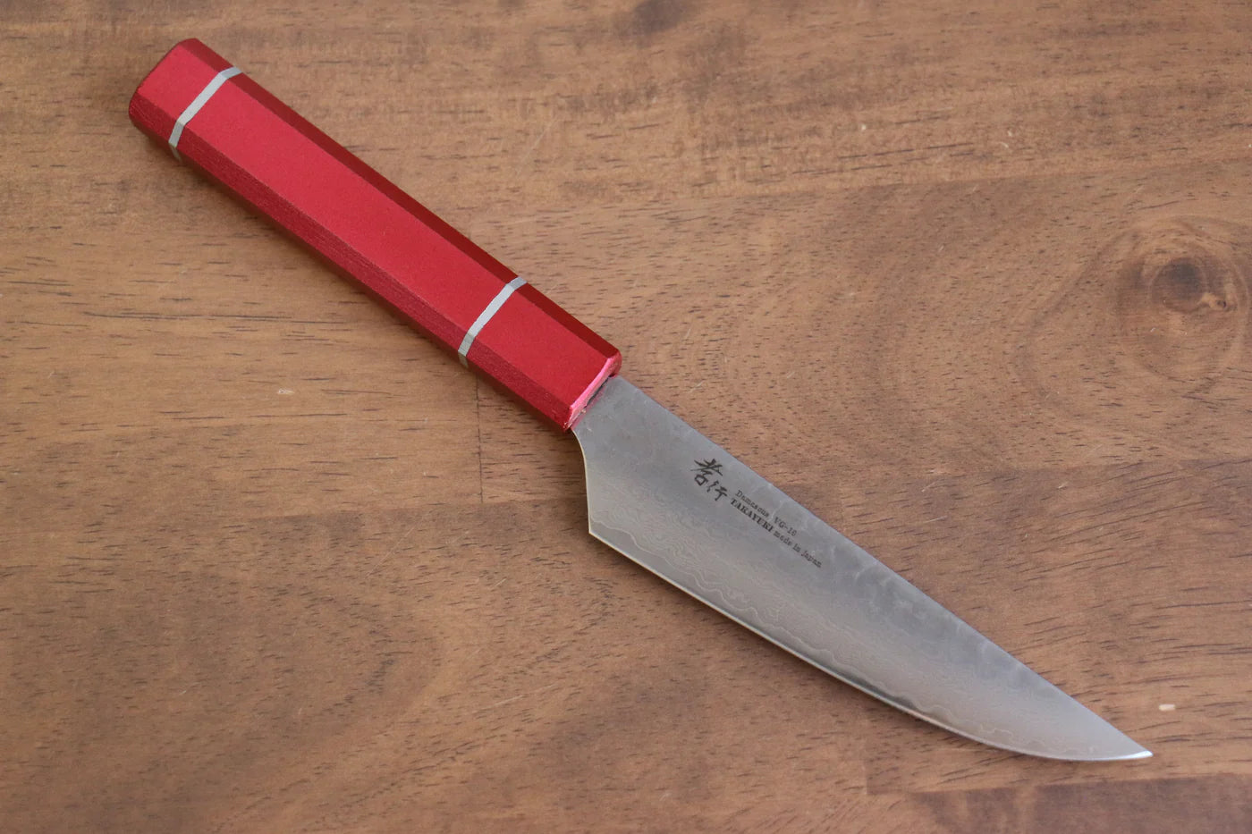 Sakai Takayuki VG10 ดามัสกัส 33 ชั้น มีดสเต็ก มีดทำครัวญี่ปุ่น 120mm ด้ามไม้โอ๊กเคลือบ (Kouseki)