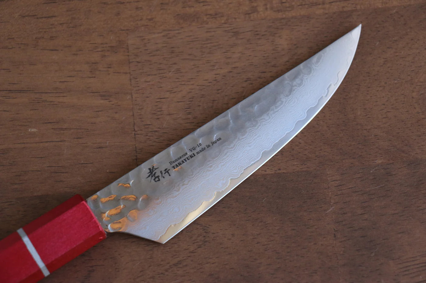 Sakai Takayuki VG10 ดามัสกัส 33 ชั้น มีดสเต็ก มีดทำครัวญี่ปุ่น 120mm ด้ามไม้โอ๊กเคลือบ (Kouseki)