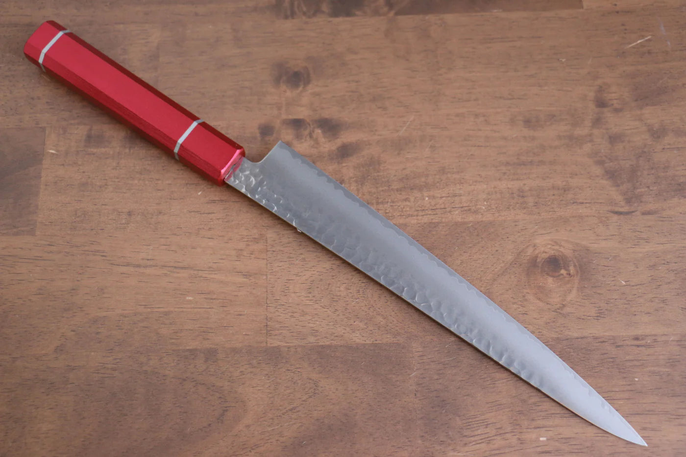 Sakai Takayuki VG10 ดามัสกัส 33 ชั้น มีดเลาะเอ็น Sujihiki มีดทำครัวญี่ปุ่น 240mm ด้ามไม้โอ๊กเคลือบ (Kouseki)
