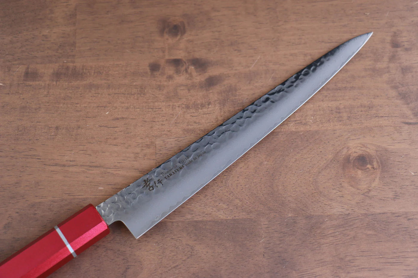 Sakai Takayuki VG10 ดามัสกัส 33 ชั้น มีดเลาะเอ็น Sujihiki มีดทำครัวญี่ปุ่น 240mm ด้ามไม้โอ๊กเคลือบ (Kouseki)