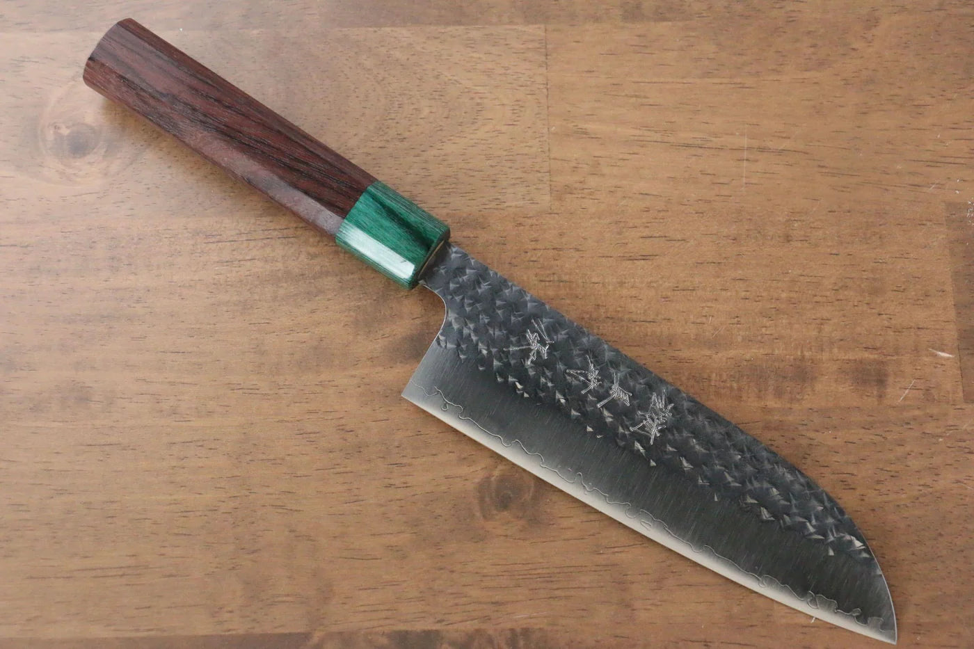 Yu Kurosaki Senko R2/SG2 ลายค้อนตี มีด Santoku มีดทำครัวญี่ปุ่น 165mm ด้ามไม้พะยูง