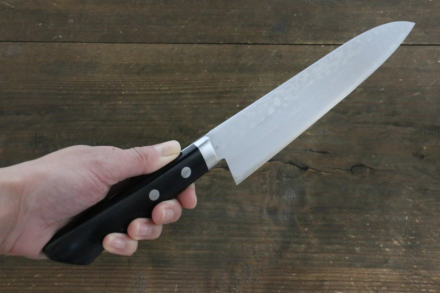 Kunihira Sairyu VG10 ดามัสกัส มีดกิวโตะ Gyuto มีดทำครัวญี่ปุ่น 180mm ด้ามไม้ Pakka wood