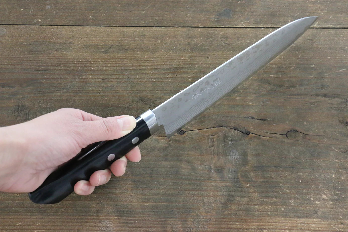 Kunihira Sairyu VG10 ดามัสกัส มีดกิวโตะ Gyuto มีดทำครัวญี่ปุ่น 180mm ด้ามไม้ Pakka wood