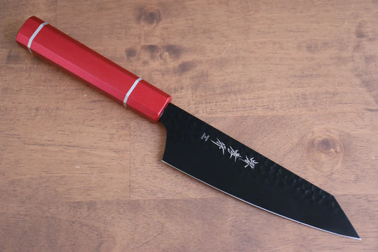 Sakai Takayuki Kurokage VG10 ลายค้อนตี เคลือบเทฟลอน มีด Kengata Santoku มีดทำครัวญี่ปุ่น 160mm ด้ามไม้โอ๊กเคลือบ (Kouseki)