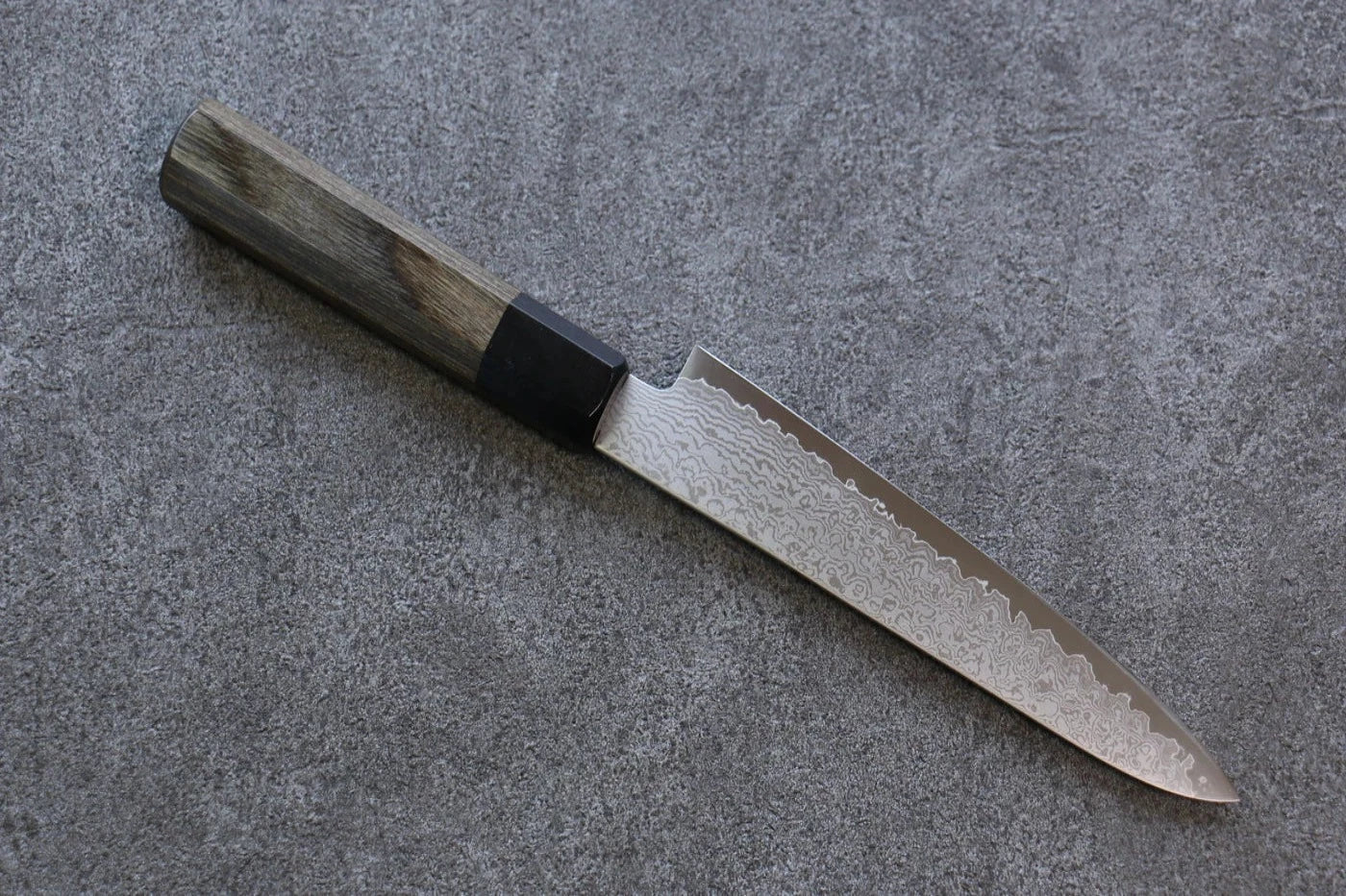 Seisuke VG10 ดามัสกัส มีดขนาดเล็ก  Petty มีดทำครัวญี่ปุ่น 150mm ด้ามไม้ Pakka wood สีเทา