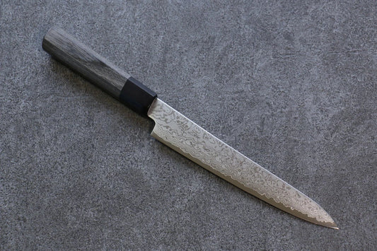 Seisuke VG10 ดามัสกัส มีดขนาดเล็ก  Petty มีดทำครัวญี่ปุ่น 180mm ด้ามไม้ Pakka wood สีเทา
