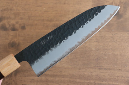 Seisuke Shitan Blue Super (บลูซุปเปอร์สตีล) ลายค้อนตี Kurouchi มีด Santoku มีดทำครัวญี่ปุ่น 170mm ด้ามไม้พะยูง