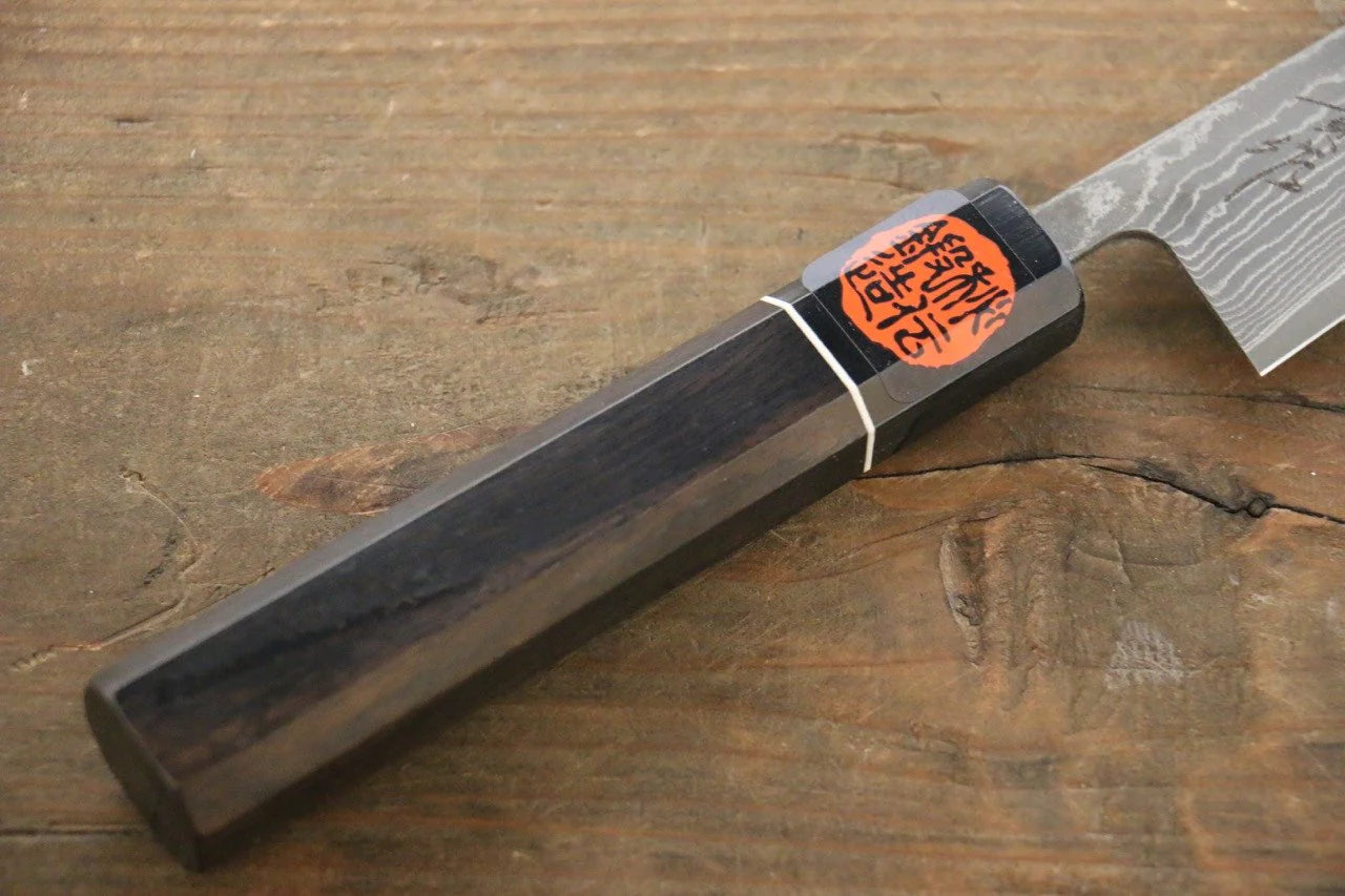 Shigeki Tanaka R2/SG2 ดามัสกัส มีดขนาดเล็ก  Petty มีดทำครัวญี่ปุ่น 150mm ด้ามไม้มะเกลือ
