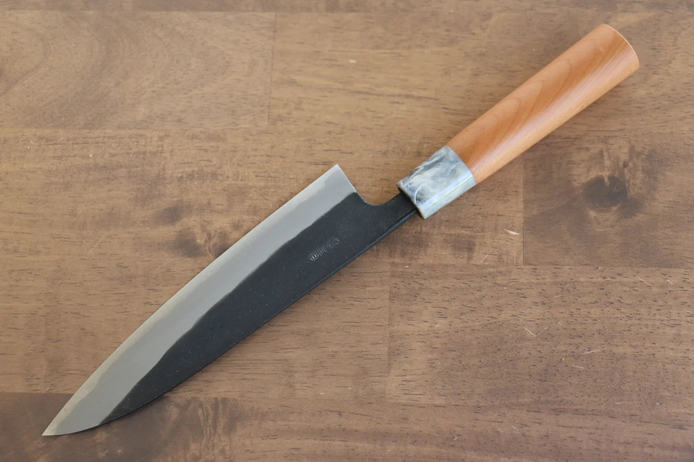 Nao Yamamoto White Steel (เหล็กกล้าขาว) No.2 Kurouchi มีดกิวโตะ Gyuto มีดทำครัวญี่ปุ่น 180mm ด้ามซากุระ