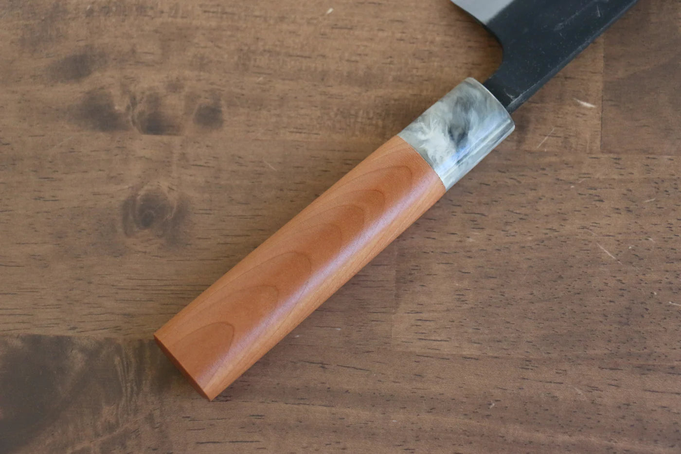 Nao Yamamoto White Steel (เหล็กกล้าขาว) No.2 Kurouchi มีดกิวโตะ Gyuto มีดทำครัวญี่ปุ่น 180mm ด้ามซากุระ