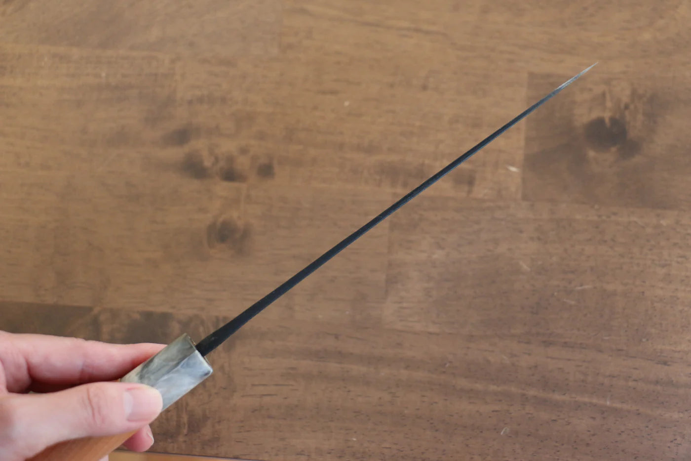 Nao Yamamoto White Steel (เหล็กกล้าขาว) No.2 Kurouchi มีดกิวโตะ Gyuto มีดทำครัวญี่ปุ่น 180mm ด้ามซากุระ