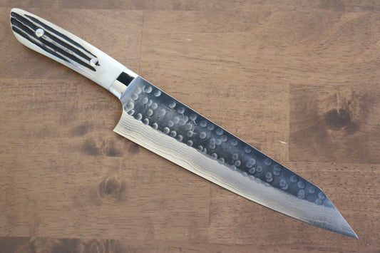 Takeshi Saji SRS13 ดามัสกัส ลายค้อนตี มีด Kengata Gyuto มีดทำครัวญี่ปุ่น 210mm ด้ามกระดูกวัว