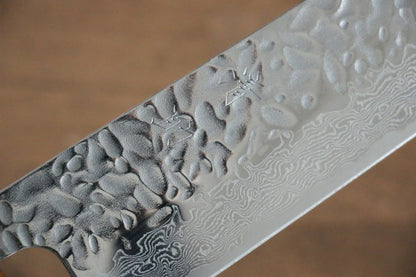 Seisuke Tsukikage AUS10 ขัด ดามัสกัส ลายค้อนตี มีด Kiritsuke มีดทำครัวญี่ปุ่น 210mm ด้ามโอ๊ค