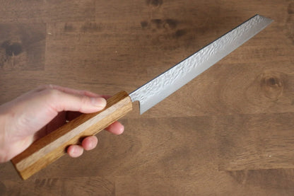 Seisuke Tsukikage AUS10 ขัด ดามัสกัส ลายค้อนตี มีด Kiritsuke มีดทำครัวญี่ปุ่น 210mm ด้ามโอ๊ค