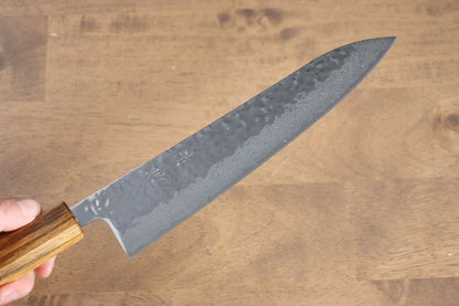 Seisuke Tsukikage AUS10 ขัด ดามัสกัส ลายค้อนตี มีดกิวโตะ Gyuto มีดทำครัวญี่ปุ่น 210mm ด้ามโอ๊ค